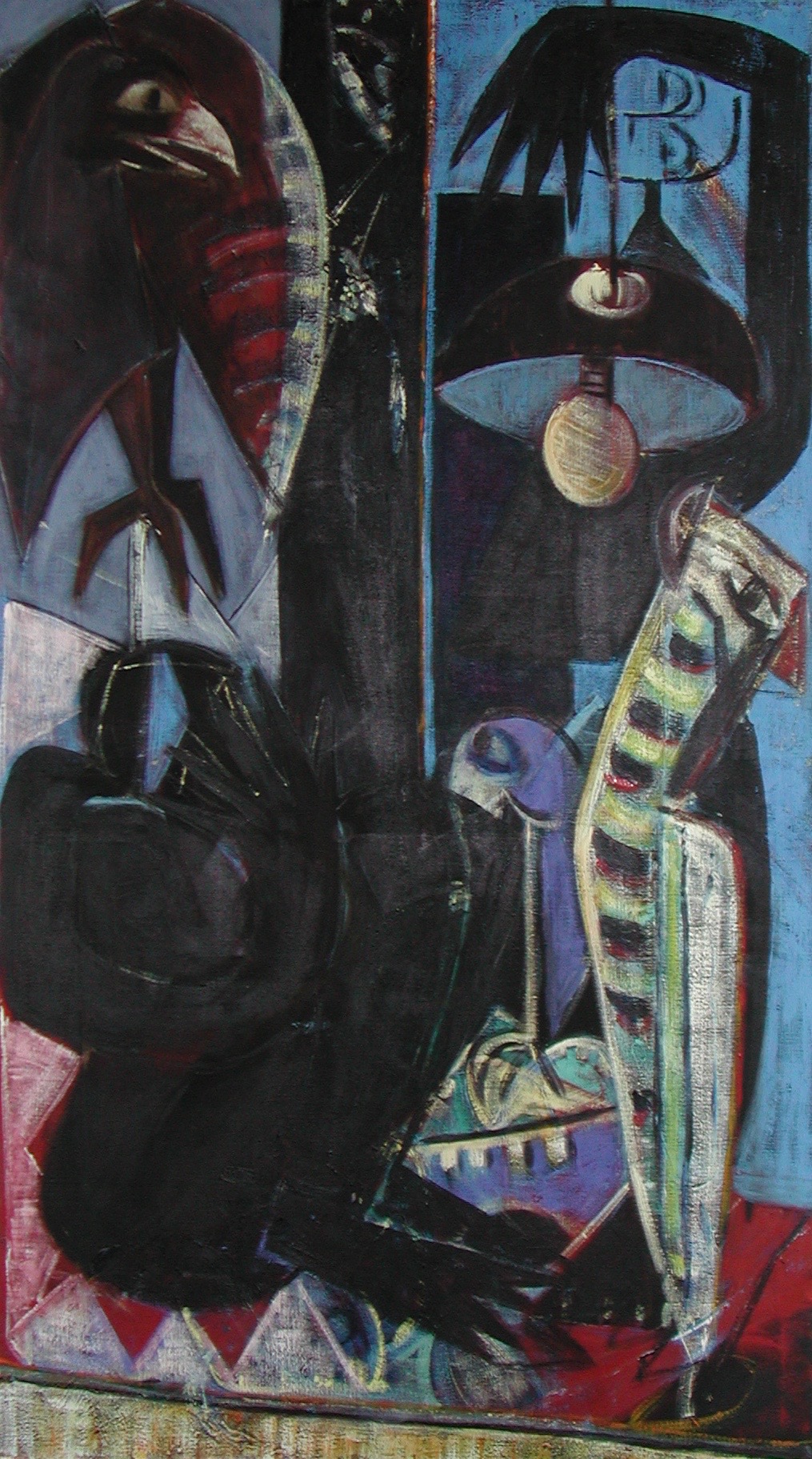 himmelüberberlin, 100x180cm, oel auf leinwand, 1989